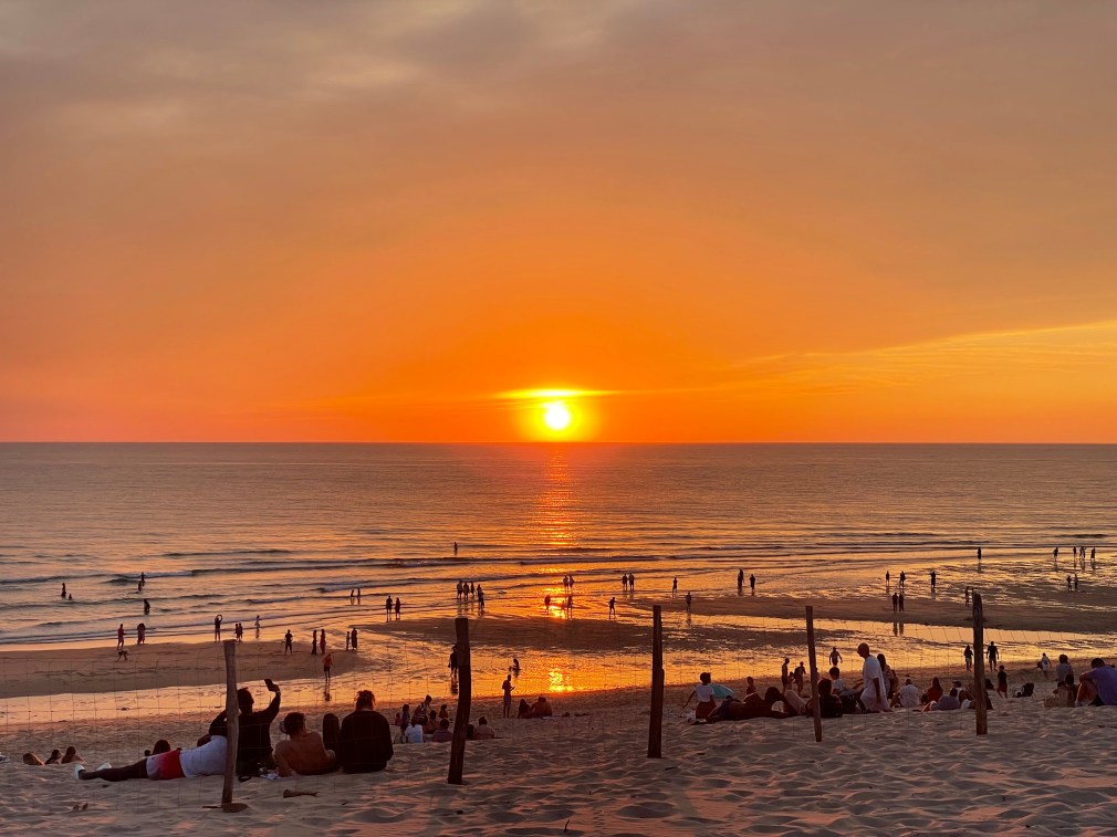 Arcachon Biscarrosse vélo vélodyssée coucher soleil